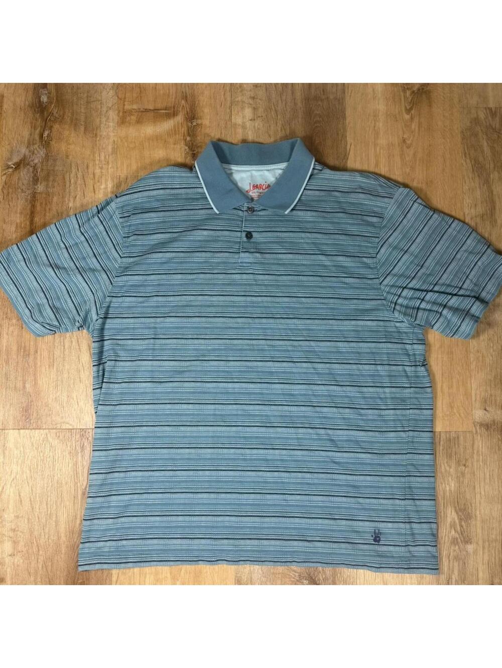 J. Garcia Striped Polo Shirt – Blue (XXL)